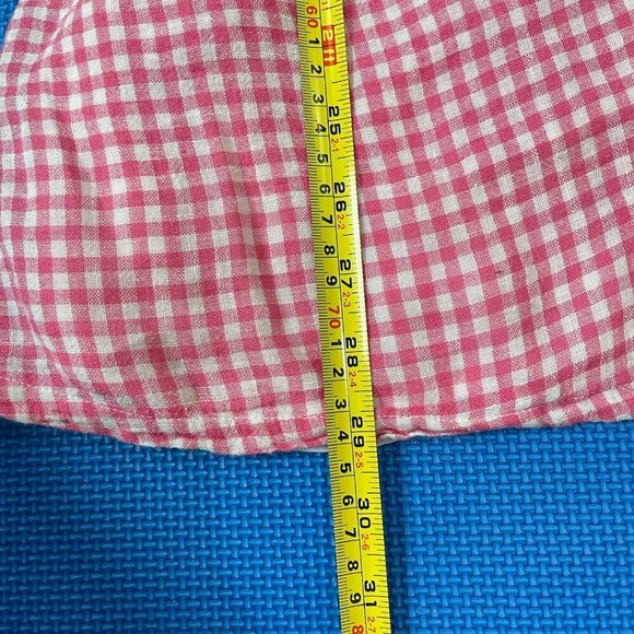 Rails Malia Pink Gingham Linen Blend Wrap Mini Dress Size Large Summer Resort - Picture 15 of 16